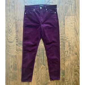 Banana Republic Pants Women 29 High Rise Skinny Purple Velvet MSRP $110